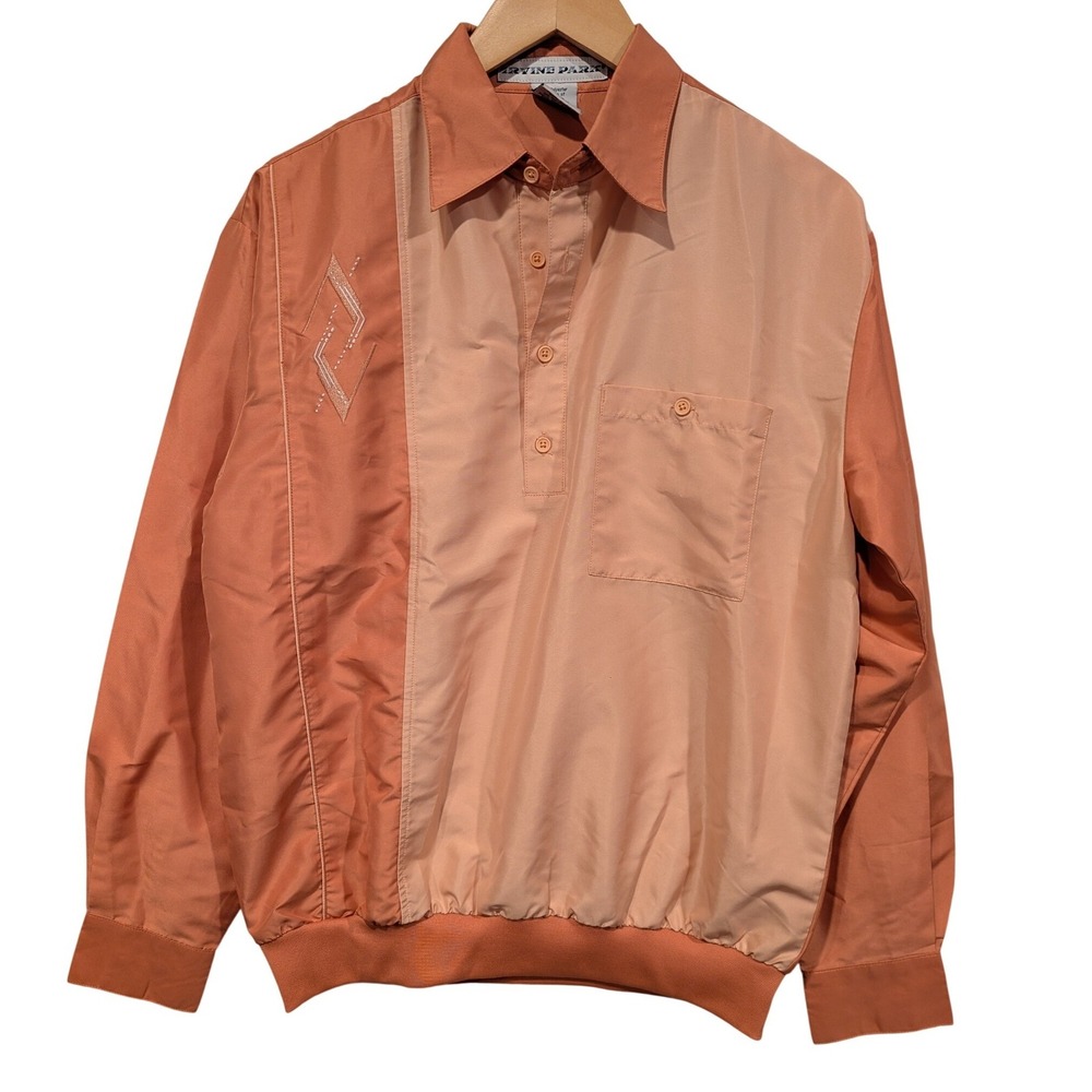 Irvine Park Vintage Colorblock 1/2 Button Pullover Shirt Jacket Retro 80s 90s